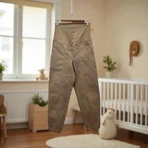 Ingrid & Isabel Women’s Maternity Tan Nylon Full Panel Brown Pants Size XS